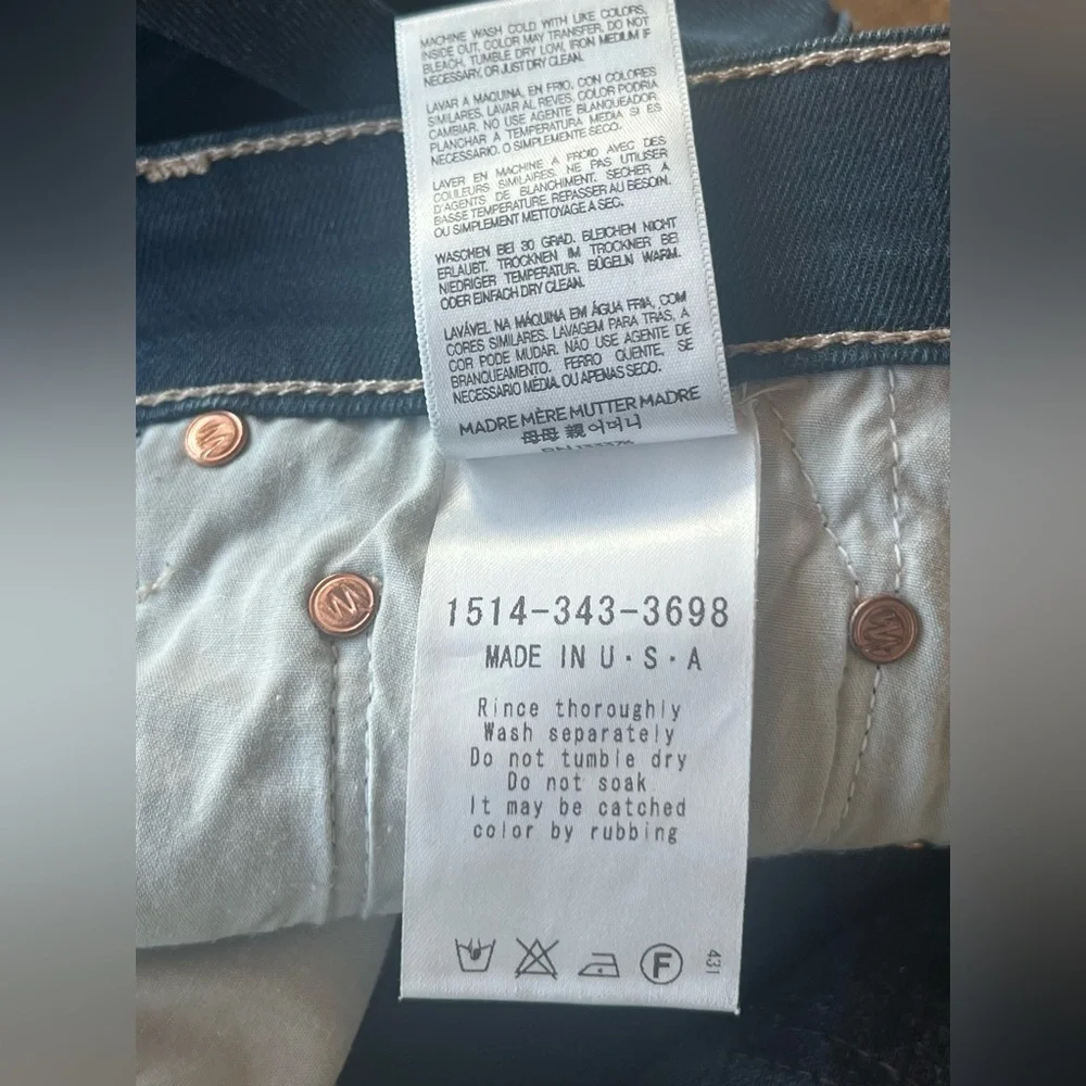 MOTHER Denim Women’s  “The Vamped” Style with Wash: “Gift Wrap” Jeans - Picture 9 of 15